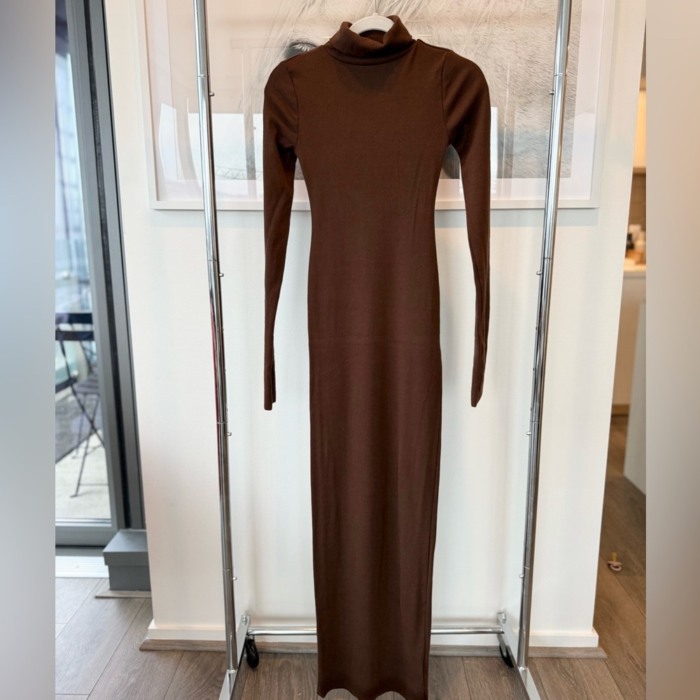 Eterne Brown Turtleneck Dress